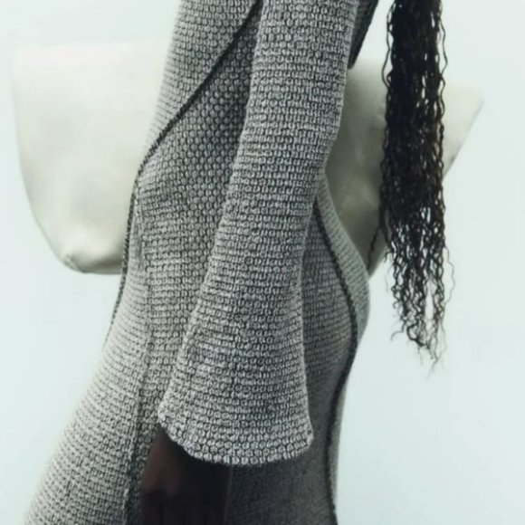 ZARA PRONOUNCED SEAM MIDI DRESS - Picture 8 of 15